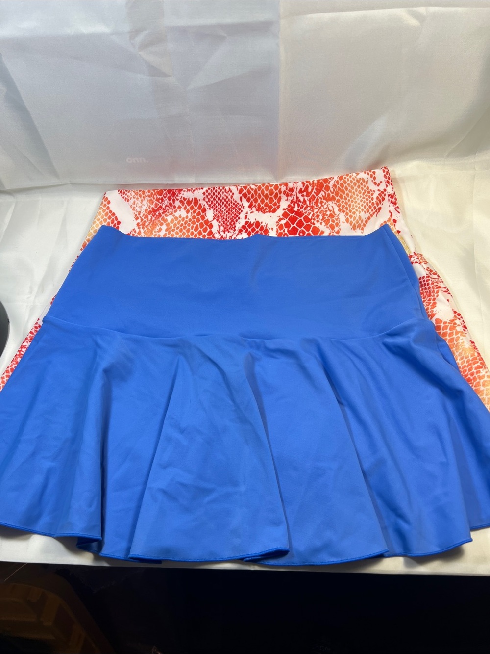 Victoria's Secret Royal Blue Skater Skirt with Orange Snakeskin Waist